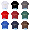 シャネル/Chanel 純綿半袖Tシャツ男女カップルカジュアルゆったりファッション ゴールドロゴプリント