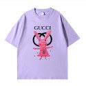 2024新型ルイ ヴィトン/LV 純綿半袖Tシャツ男女カップルカジュアルゆったりファッション ピンクウサギプリント