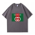 2024新型グッチ純綿半袖Tシャツ男女カップルカジュアルゆったりファッション GUCCI定番ロゴプリント