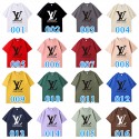 ルイ ヴィトン/LV 純綿半袖Tシャツ男女カップルカジュアルゆったりファッション 定番ロゴプリント