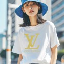 ルイ ヴィトン/LV 純綿半袖Tシャツ男女カップルカジュアルゆったりファッション ゴールドロゴ柄