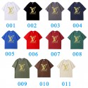 ルイ ヴィトン/LV 純綿半袖Tシャツ男女カップルカジュアルゆったりファッション ゴールドロゴ柄