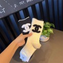 シャネルクラシックダブルCレディースミッドコットンソックス、スタイリッシュな3色（ブラック/ピンク/ホワイト）でエレガントに