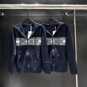 Christian Diorのおしゃれなアルファベットのフードコート、青と白の2色のクラシックなファッション