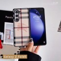 バーバリー風 サムスン Z Fold3/4/5/6 スマホケースサムスン Z Flip3/4/5/6 ケース