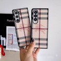 バーバリー風 サムスン Z Fold3/4/5/6 スマホケースサムスン Z Flip3/4/5/6 ケース