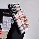 バーバリー風 サムスン Z Fold3/4/5/6 スマホケースサムスン Z Flip3/4/5/6 ケース