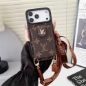 LV と Gucci 風のストラップ付き iPhone スマホケース、多様なデザインのファッション保護ケース