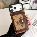 LV と Gucci 風のカードケース付き iPhone17/16/15/14 スマホケース、多様なデザインのファッション保護ケース