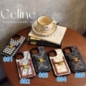 セリーヌ風レザーカードポケット付き高級感 iPhone ケース iPhone13/14ProMax/15Pro/15ProMax/16 対応