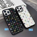 LV 風カラフルモノグラムグリッター iPhone 14 15 16 17 Pro Max ケース、ファッションと実用を両立したキラキラ保護アイテム