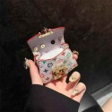 LV 風グリッターミニバッグ型 AirPods4 3 2 ケース カラフルモノグラム高級感イヤホン保護アクセサリー