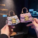 LV 風グリッターミニバッグ型 AirPods4 3 2 ケース カラフルモノグラム高級感イヤホン保護アクセサリー