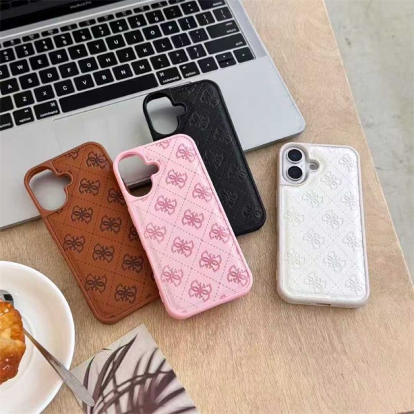 GUESS 風刻印ロゴ多色 iPhone17 16 15 ケース iPhone16/17 対応 ファッションと実用を両立した高級感保護アイテム