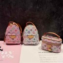 LV 風グリッターカラフルモノグラムミニバッグ型 AirPods4 3 2 ケース 高級感イヤホン保護ファッションアクセサリー