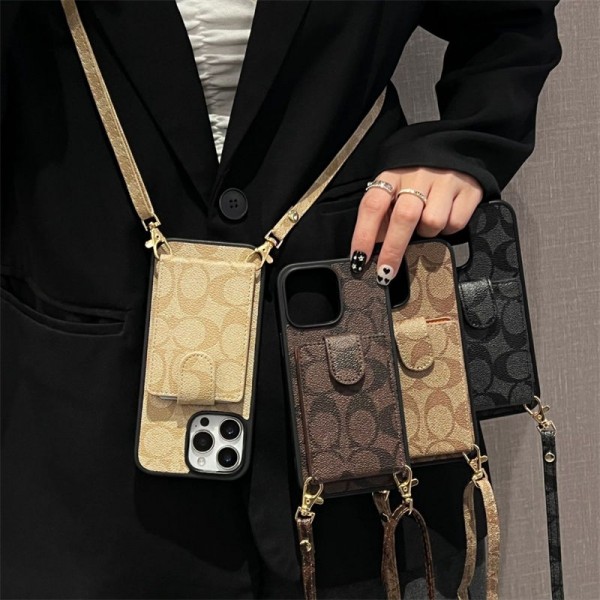 Coach 風モノグラムショルダー型 iPhone17 スマホケース 実用性とファッション性を両立した高級感アイテム