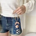 LV 風モノグラムキャラクターチェーン iPhone17 16 スマホケース 可愛らしさとファッション性を両立した保護アイテム