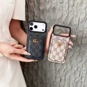 Gucci 風 GG ロゴカードポケット付き iPhone17 16 15 スマホケース 実用性と高級感を両立した保護アイテム