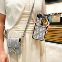 Dior 風モノグラムショルダー型三星 Z Flip7/6/5 対応スマホケース 高級感と実用性を両立したファッションアイテム