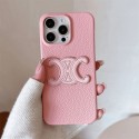 セリーヌ風 CC ロゴレザー多色 iPhone17 16 15 スマホケース 高級感ファッション保護アイテム