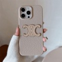 セリーヌ風 CC ロゴレザー多色 iPhone17 16 15 スマホケース 高級感ファッション保護アイテム