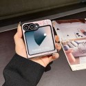 Prada 風ピンクグリッター三星 Galaxy Z Flip7 6 5 対応スマホケース 高級感と可愛らしさを両立した保護アイテム