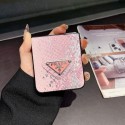 Prada 風ピンクグリッター三星 Galaxy Z Flip7 6 5 対応スマホケース 高級感と可愛らしさを両立した保護アイテム