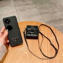 Prada 風トライアングルロゴgalaxy Z Flip7 6 5 対応折りたたみ式スマホケースセット 高級感と実用性を両立したファッションアイテム