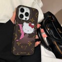 LV 風モノグラムキャラクター多デザイン iPhone17 16 15 スマホケース 可愛らしさと高級感を両立した保護アイテム