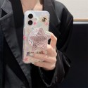 シャネル風スターポップソケットクリア iPhone13 17pro スマホケース キャッチーなデザインと実用性を両立した保護アイテム