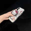 シャネル風 Hello Kitty コラボポップソケットクリア iPhone17 13 スマホケース 可愛らしさとラグジュアリーを融合した保護アイテム
