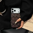 Coach 風モノグラムジッパーカードポケット付き多機能 iPhone17 11 スマホケース galaxy s25 s24 s23高級感と実用性を融合したファッションアイテム