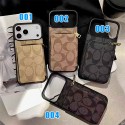 Coach 風モノグラムジッパーカードポケット付き多機能 iPhone17 11 スマホケース galaxy s25 s24 s23高級感と実用性を融合したファッションアイテム