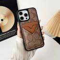 Coach 風モノグラム V 型カードポケット付き多色 iPhone16 13 スマホケース galaxy s25高級感と実用性を両立したファッションアイテム