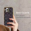 Coach 風モノグラムゴールド縁多色 iPhone17 16 13 スマホケース 高級感と洗練されたデザインを両立した保護アイテム