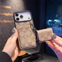 Coach 風モノグラムチェーンミニバッグ付き多機能 iPhone17 16 15 スマホケース 高級感と実用性を融合したファッションアイテム