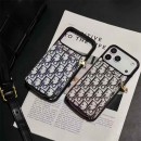 Dior 風モノグラムジッパーポケット付き多機能 iPhone17 16 15 スマホケース galaxy s25 s24 s23ラグジュアリーなデザインと実用性を融合したファッションアイテム
