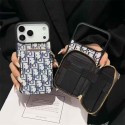 Dior 風モノグラムジッパーポケット付き多機能 iPhone17 16 15 スマホケース galaxy s25 s24 s23ラグジュアリーなデザインと実用性を融合したファッションアイテム