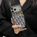 Dior 風モノグラムジッパーポケット付き多機能 iPhone17 16 15 スマホケース galaxy s25 s24 s23ラグジュアリーなデザインと実用性を融合したファッションアイテム