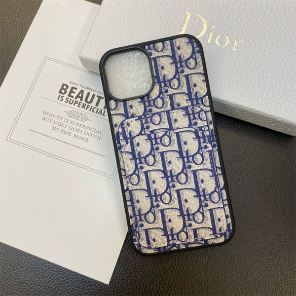 Dior 風モノグラムカードポケット付き多機能スマホiPhone17 16 15ケース galaxy s25 s24 s23ラグジュアリーなデザインと実用性を融合したファッションアイテム