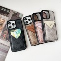 グッチ風モノグラム V 型カードポケット付き多色 iPhone16 15 14 スマホケース galaxy s25 s24 s23高級感と実用性を両立したファッションアイテム