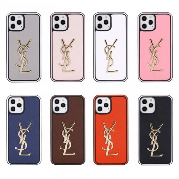YSL 風ロゴエンブレム付き多色 iPhone17 16 15 スマホケース シックなラグジュアリーと多彩なカラー展開が特徴のファッションアイテム